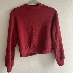 Shein Mock Neck Waffle Knit Small Red Pullover